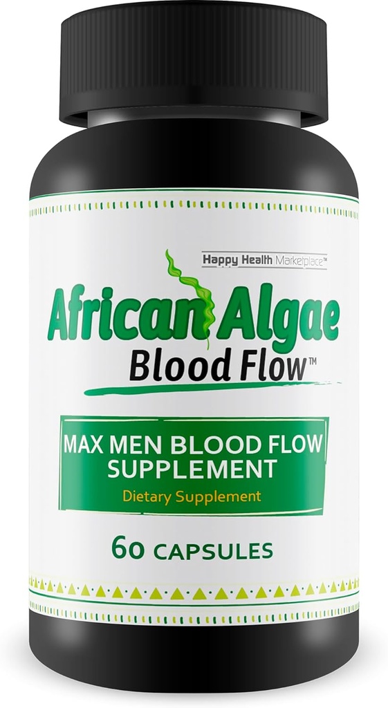 African Algae Blood Flow - Our Best Circulation Supplement - Better Blood Flow Circulation Supplements - Body Circulation Support - Max Men Blood Flow Supplement Pills - Advanced Blood Flow Capsules