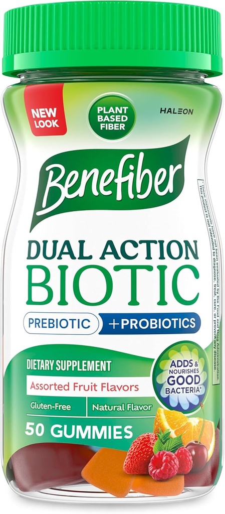 Beneiber Prebiotic Fiber συμπλήρωμα Gummies με προβιοτικά για Digestive υγεία, διάφορα αρώματα φρούτων - 50 κόμης