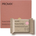 ProMix Διατροφή Whey Protein Isolate Puff Bar, Χαμηλή Carb Healthy Snack με Αυγά Λευκά - Grass Fed,Gluten Free, Χαμηλή Ζάχαρη, Χωρίς Σόγια (Strawberries & Cream) - 12 Bars