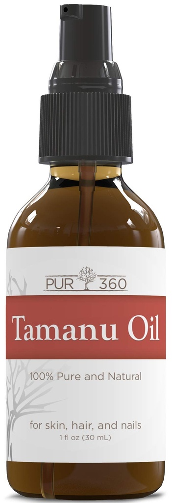 PUR360 Tamanu Oil - Καλύτερη θεραπεία για Ψωρίαση, Έκζεμα, Ακμή ουλή, Rosacea - Ανακούφιση για την ξηρή, Scaly Skin, Scalp και More - Ψυχρή πίεση – Αποδεικνύεται 100% καθαρό