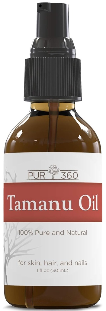 PUR360 Tamanu Oil - Καλύτερη θεραπεία για Ψωρίαση, Έκζεμα, Ακμή ουλή, Rosacea - Ανακούφιση για την ξηρή, Scaly Skin, Scalp και More - Ψυχρή πίεση – Αποδεικνύεται 100% καθαρό