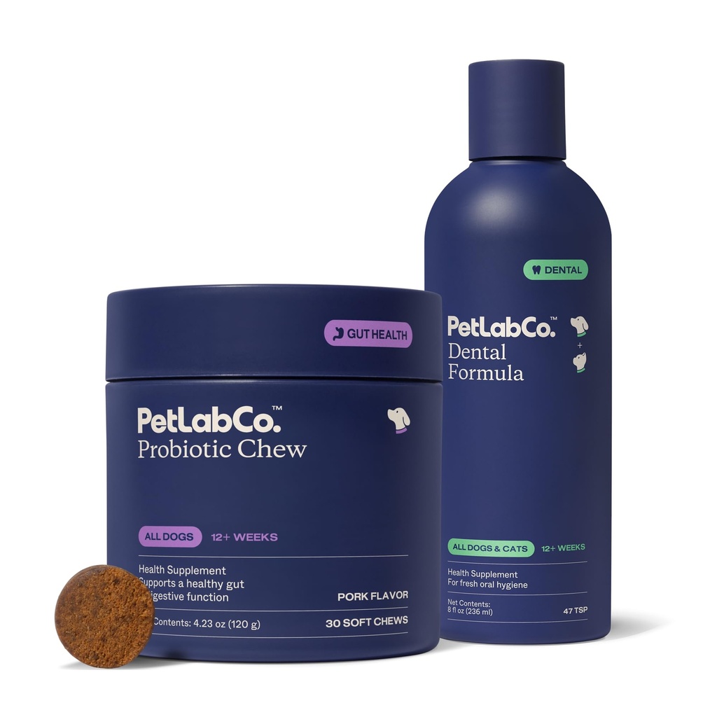 PetLab Co. – Δόντια σκύλου Καθαρισμός & Gut Health Bundle: Dog Dental Formula for Fresh Breath, Healthy Teeth & Gums & Probiotics for Gut Health, Seasonal Allergies, Skin & Ear Yeast
