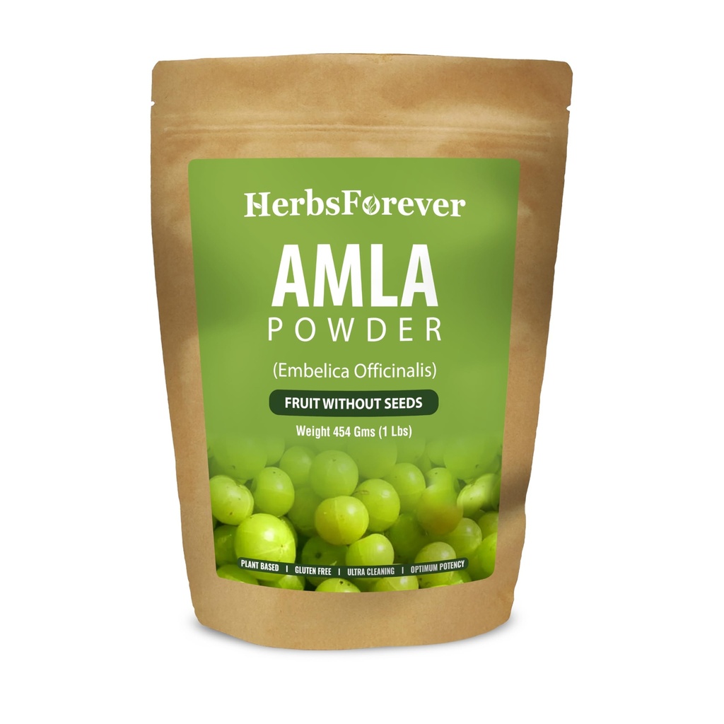 Herbsforever Amla Fruit (Seasonal Fresh, No Seeds) Indian Gooseberry-Superfood, Antioxidants Vitamin C | Wild Harvested -Non GMO, Vegan- 2X Potency | Steam Sterilized | 454 gm, 16Oz-1Lb|Bpa Free