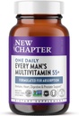 New Chapter Men's Multivitamin 50 Plus for Brain, Heart, Digestive, Prostate & Immune Support with 20+ Nutrients + Astaxanthin - Every Man's One Daily 55+, Gentle on The Stomach - 72 ct