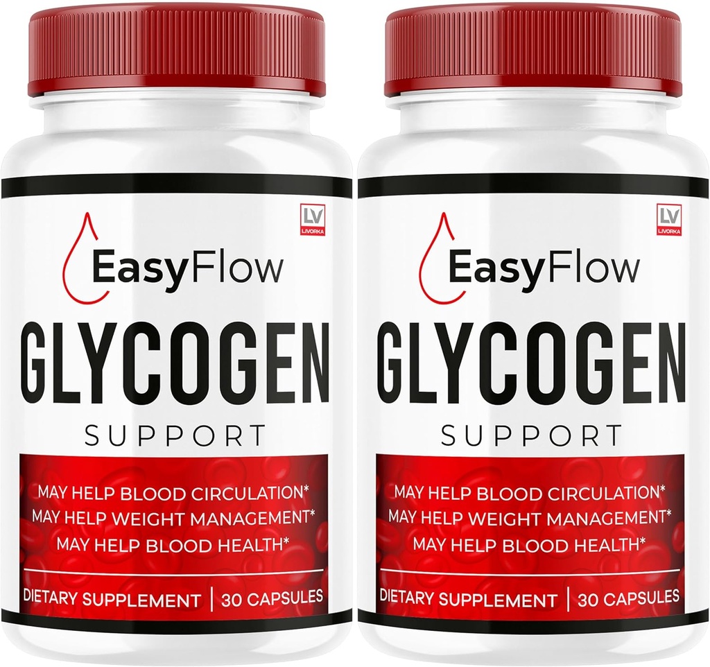 (2 Pack) Easy Flow Glycogen Support - EasyFlow Glycogen, Easy Flow, Easy Flow Glycogen Supplement, Glycogen Support Easy Flow, Easy Flow Glycogen, Glycogen Easy Flow, 60 Capsules for 2 Months