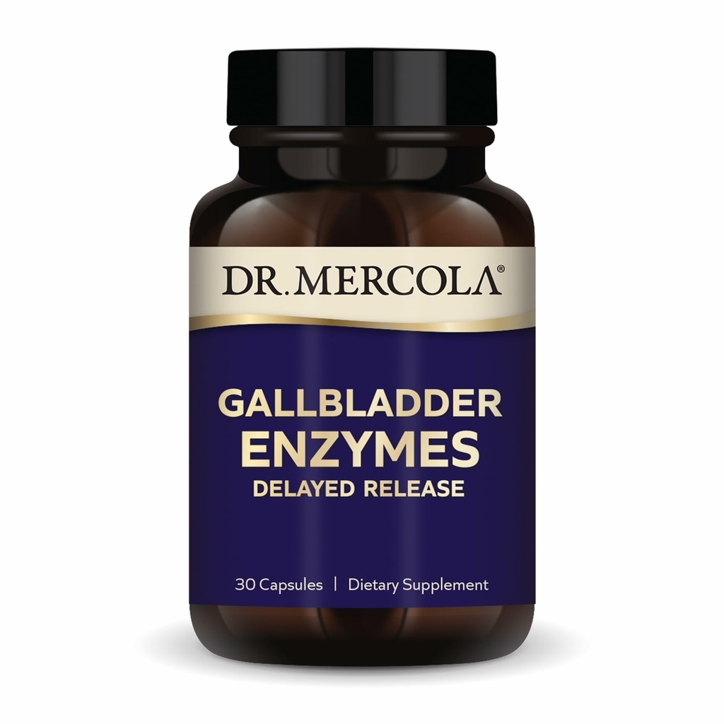 Δρ. Mercola Gallbladder Enzymes - Gallbladder & Digestive Health Support - Περιλαμβάνει παγκρεατική πρωτεάση, αμυλάση και λιπάση - μη-GMO, χωρίς γλουτένη & χωρίς σόγια - 30 κάψουλες καθυστερημένης αποδέσμευσης (30 εξυπηρετήσεις)