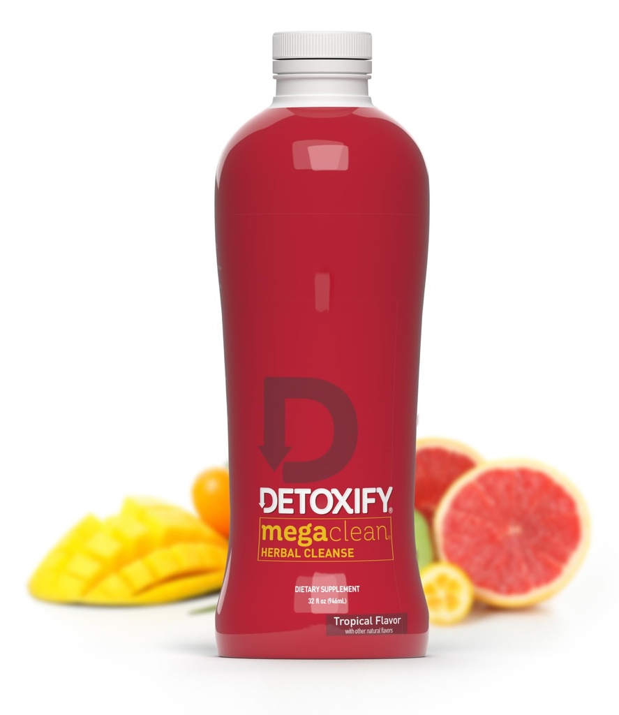 Αποτοξίνωση Mega Clean Herbal Cleanse – Tropical – 32 oz – Επαγγελματικά Formulated Herbal Detox Drink – Ενισχυμένο με το γάλα Thittle, Ginseng Root & Guarana Seed – Plus Sticker