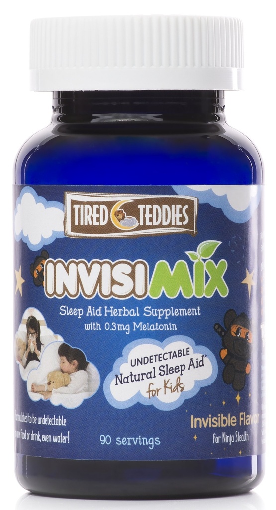 InvisiMix χαμηλής δόσης μελατονίνη 300 mcg - Άγευστη άγευστη σκόνη μεικτό υγρό για παιδιά ηλικίας 2+, 90 εξυπηρετήσεις