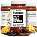 Biolore Wildcrafted Sea Moss Gel με Shilajit - Mango Pineapple 16 oz - Flavored Sea Moss Gel με Ουσιώδεις Βιταμίνες & Ίχνη Ορυκτών - Vegan Superfood - Made in USA, Gluten-Free, No Added Sugar