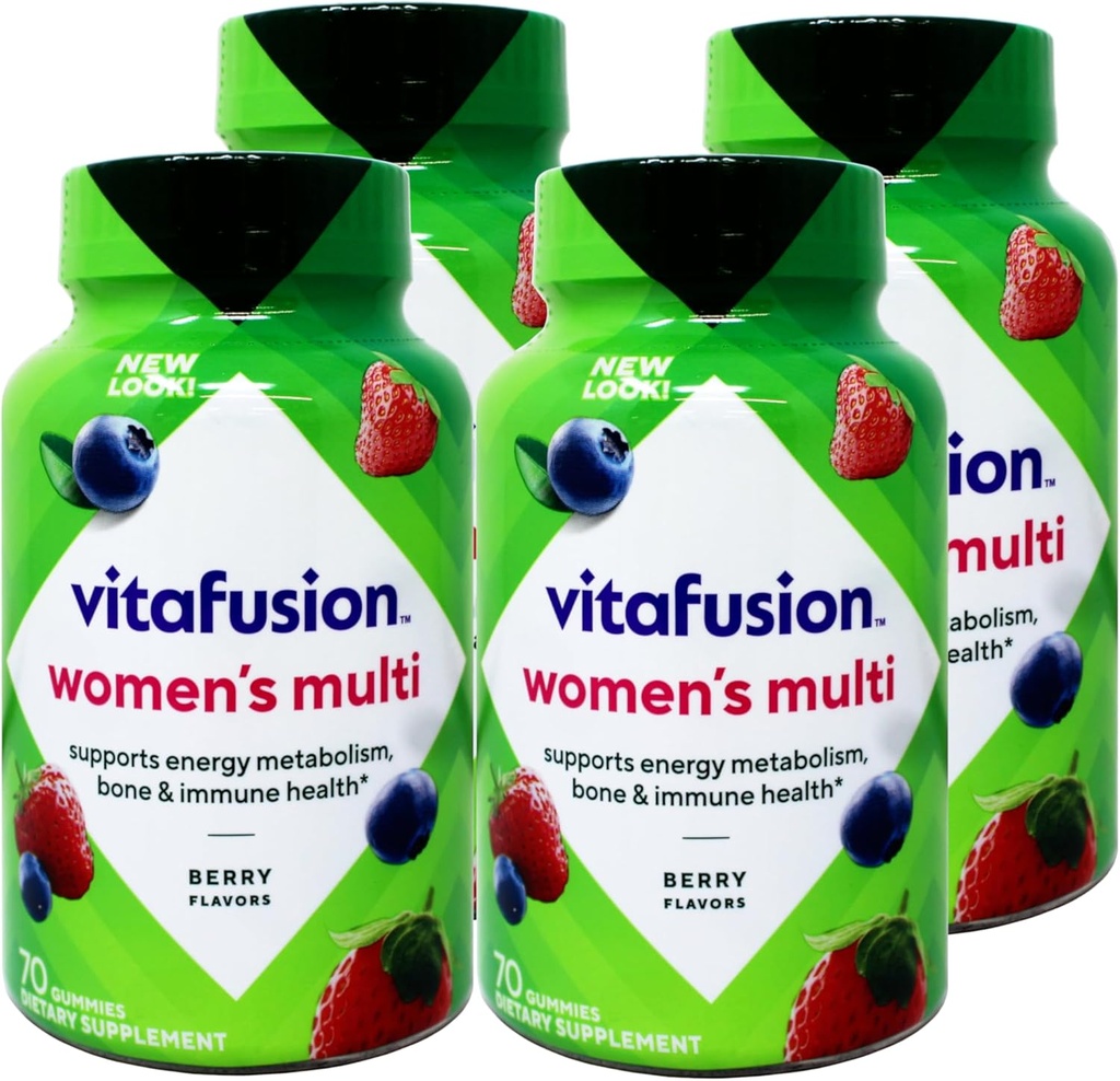 Vitafusion Women's Complete Multivitamin Gummies, Φυσικό μούρο, 70 Ct (4 Pack) (Bundle)