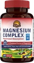 Vitalitown Magnesium Complex Supplement 500mg - Μεγιστοποιημένη Απορρόφηση NSF Πιστοποιημένο Χηλικό Μαγνήσιο Γλυκινικό, Κακό, Ταυρικό & Κιτρικό - Vegan Non-GMO για τον ύπνο, ενέργεια & καρδιά 60 Caps
