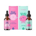 JoySpring Liquid Vitamin D3 με K2 - Ανοσοποιητική υποστήριξη και συμπληρώματα ψευδαργύρου για παιδιά - Elderberry & Zinc Liquid