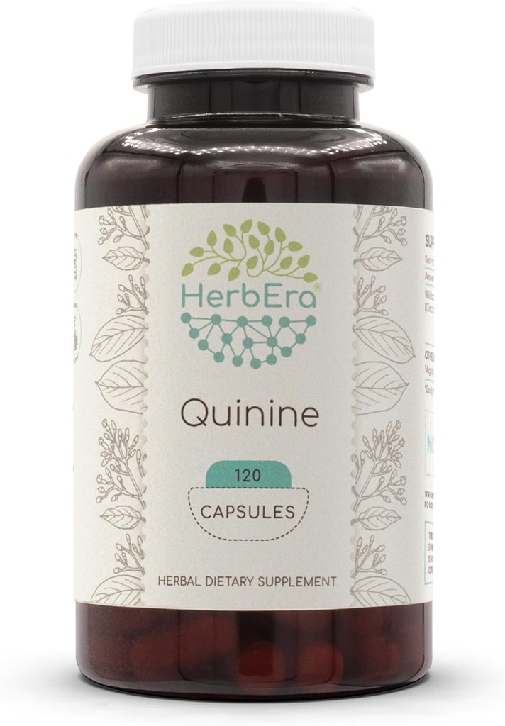 HerbEra Quinine 120 Capses, 1000 mg, Wildcrafted Quinine (Cinchona officinalis) Αποξηραμένος φλοιός (120 κάψουλες)