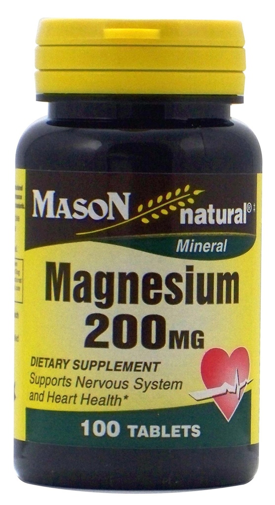 Mason Vitamins Μαγνήσιο 200 mg δισκία, 100 μέτρα