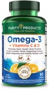 Purity Products - Omega-3 Plus Vitamin C & D, 60 softgels