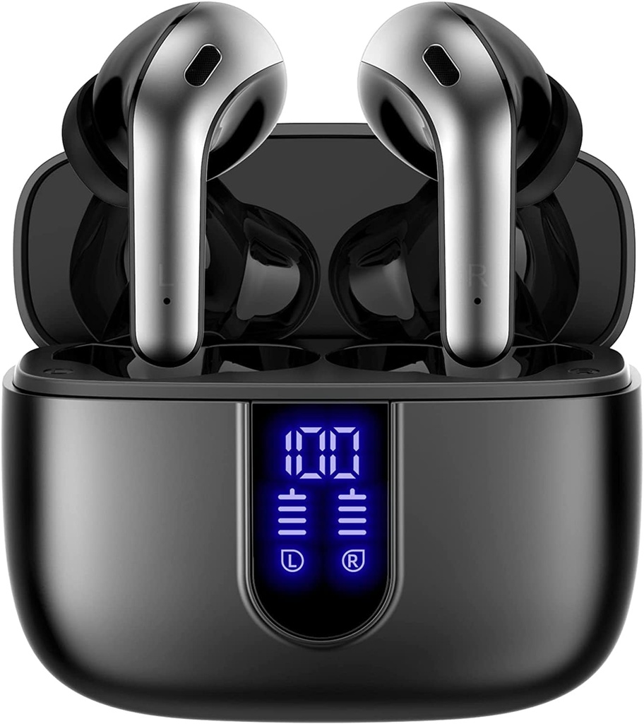 TAGRY Bluetooth Ακουστικά True Wireless Earbuds 60H Playback LED Power Display Ακουστικά με Ασύρματη Θήκη Φόρτισης IPX5 Αδιάβροχα μπουμπούκια Ear in-Ear με μικρόφωνο για TV Smart Phone Laptop Computer Sports