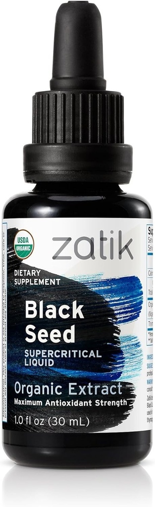 Zatik Naturals - Βιολογικός Μαύρος Σπόρος Full Spectrum Supercritical Liquid Extract, Maximum Antioxydant Strenght, 1 Fl Oz