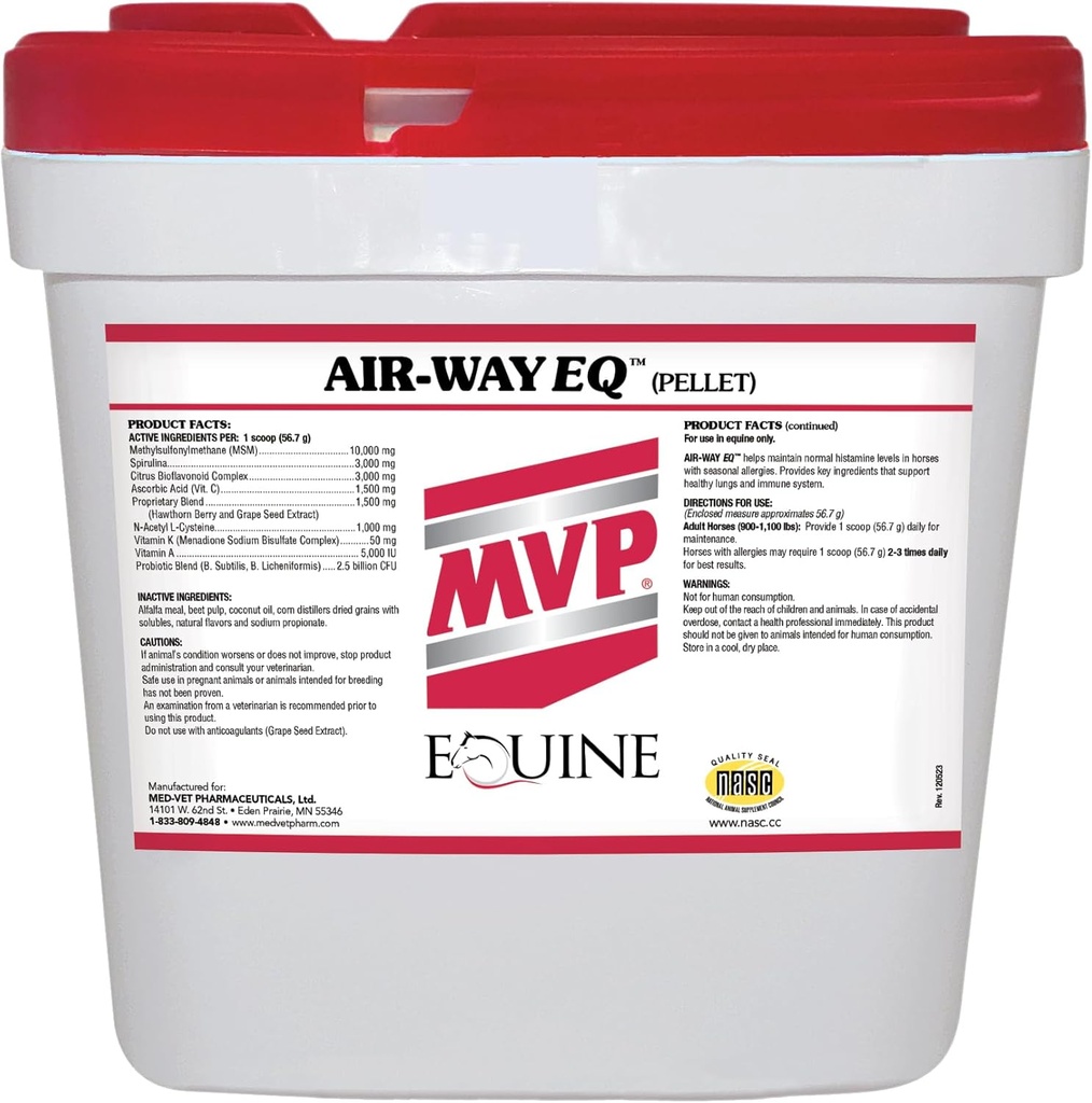 Air-Way EQ (20lb) υποστηρίζει υγιή λειτουργία του πνεύμονα και εποχική Αλλεργία υποστήριξη στα άλογα