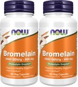 NOW Συμπληρώματα, Bromelain (Φυσικό πρωτεολυτικό ένζυμο) 2.400 GDU/g - 500 mg, Φυσικό πρωτεολυτικό ένζυμο *, 60 κάψουλες Veg (πακέτο του 2)