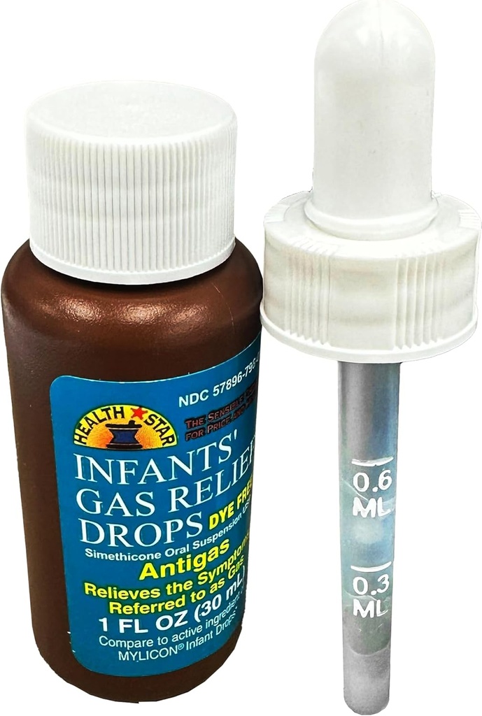 Βρέφη του GeriCare Σταγόνα Αέριο Ανακουφίζει Σιμεθικόνη Σταγόνες για Βρέφη, Ανακουφίζει Στομάχι Δυσφορία, Ασφαλές & Απαλό 20mg Σταγόνες, Child Anti-Gas 1 Fl Oz (Pack of 4)