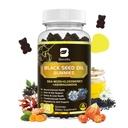 Black Seed Oil Gummies with Ashwagandha & Irish Sea Moss & Elderberry – Immune Support Supplement with Vitamin C, D3, Zinc, Nigella Sativa Black Cumin Gummy for Hair Growth & Joint Health - 60 Vegan