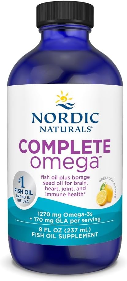 Nordic Naturals Complete Omega, Lemon Flavor - 8 oz - 1270 mg Omega-3 - EPA & DHA with Added GLA - Healthy Skin, Cognition, Positive Mood - Non-GMO - 48 Servings