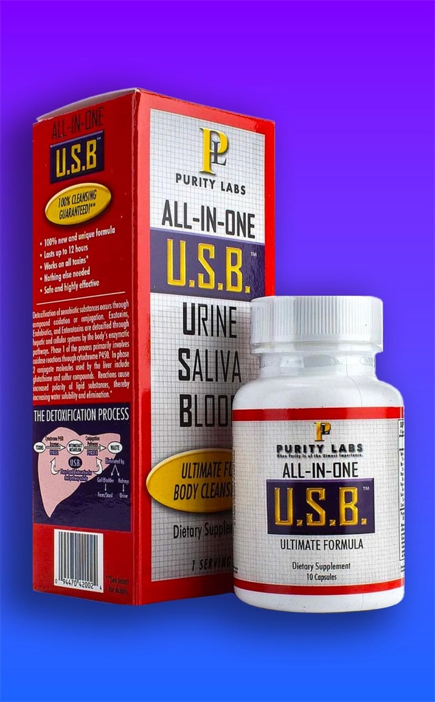U.S.B. Εργαστήρια καθαρότητας Όλα-σε-ένα USB Ultimate Formula Αποτοξίνωση συμπλήρωμα, 10 κάψουλες