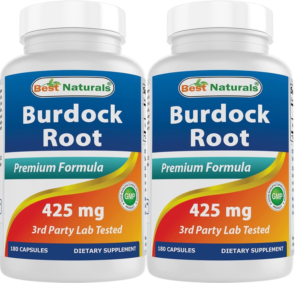Best Naturals Burdock Root 425 mg 180 Capsules (180 Count (Pack of 2))
