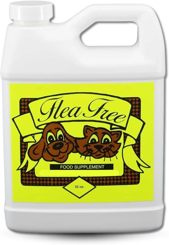 Flea Free Pure Organic Food Supplement - Anti-Flea Formula Dog Vitamins - Βιταμίνες Σκύλων και Συμπληρώματα - Σκύλος Πολυβιταμίνη για την αποφυγή Έντομα που τρέφονται με αίμα - Πολυβιταμίνη για Σκύλους Χημικά Χωρίς (32 oz)