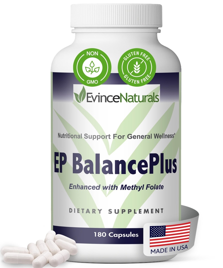 EP BalancePlus Multivitamin for Adults - Multivitamin for Men & Women with Vitamins and Minerals - Φολικό μεθύλιο & Αμινοξέα για Διατροφική Υποστήριξη - Γενικό Συμπλήρωμα Ευεξίας, 180 Κάψουλες