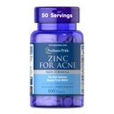 Puritan's Pride Zinc for Acne Skin Formula with Vitamins C, B-6, A, and E for Men and Women, Συμπλήρωμα διατροφής για Clear Healthy Skin, Immune System, Cell Division and Growth Support, 100 Tablets