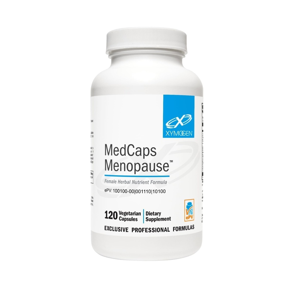XYMOGEN Medcaps Εμμηνόπαυση - Συμπληρώματα εμμηνόπαυσης για γυναίκες - Made with Dong Quai, Isoflavones, Ginseng Extract, Licorice Root + Black Cohosh - Χωρίς γλουτένη (120 κάψουλες)