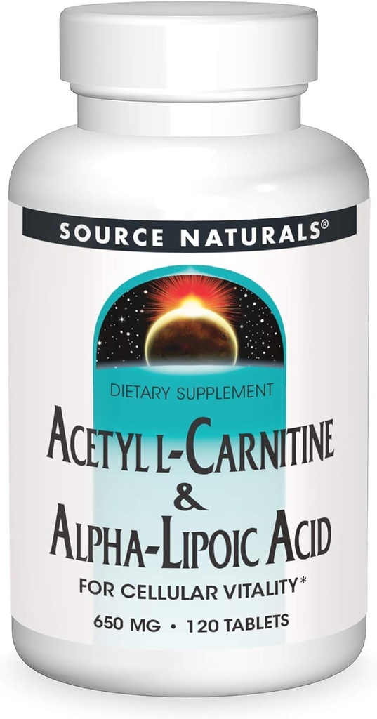 Source Naturals Acetyl L- Carnitine & Alpha- Lipoic Acid 650mg - 120 δισκία