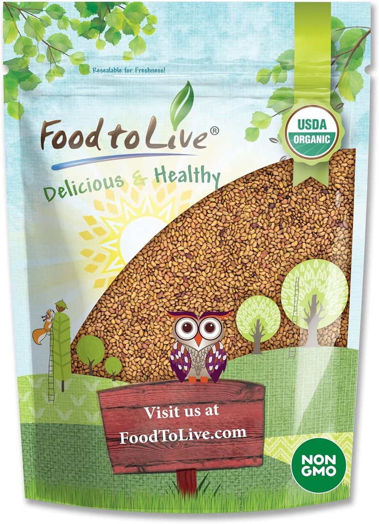 Food to Live - Organic Alfalfa Sprouting Seeds, 8 Ounces Non-GMO, Kosher, Sproutable, Raw