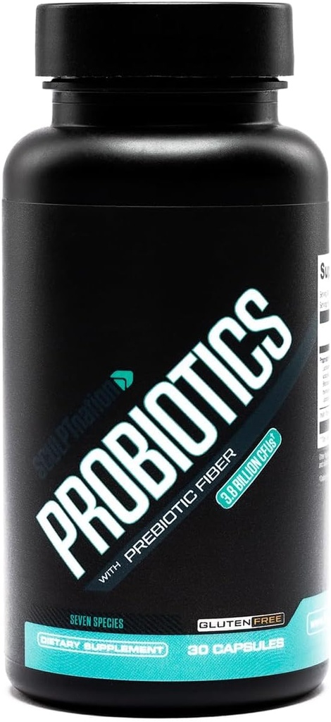 Sculpt Nation by V Shred Premium Probiotics - Digestive & Gut Health Support - Βοηθά στην περιστασιακή δυσκοιλιότητα, το αέριο και το Μπλοκάρισμα - 30-Day Supply