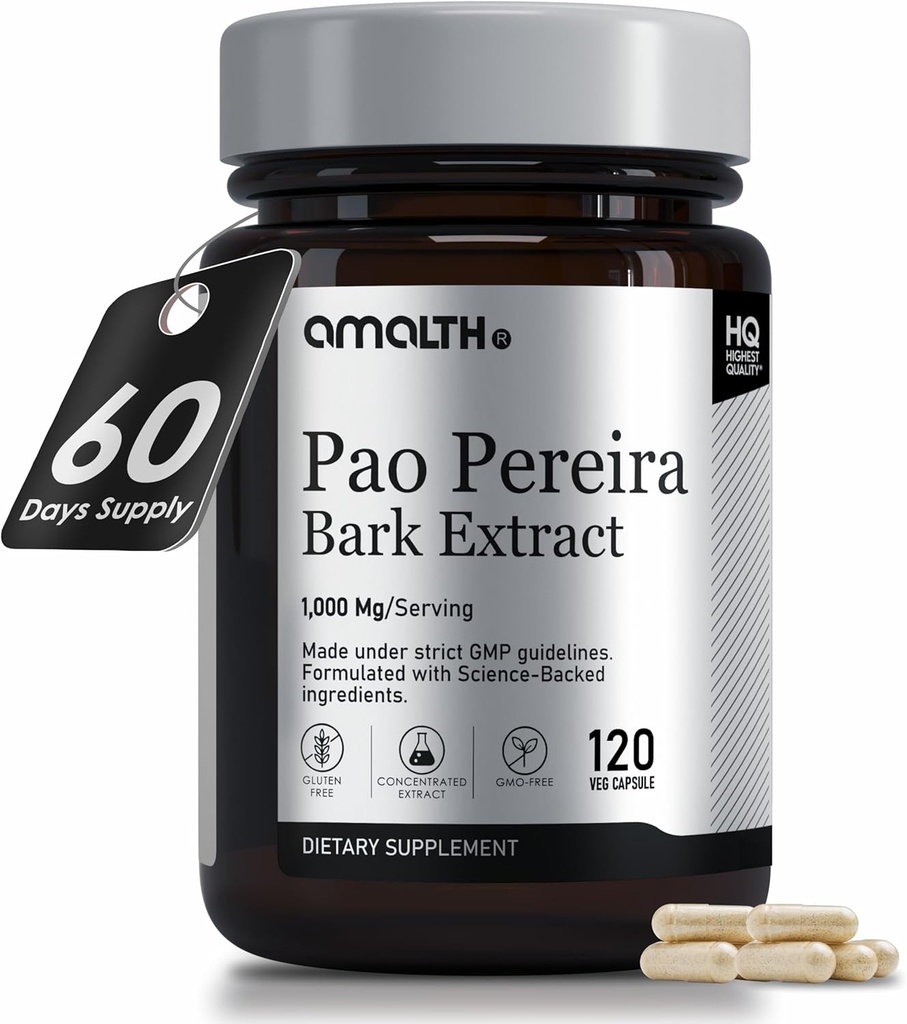 AMALTH Pao Pereira Bark Exact Capsules 1000mg- 120 Counts 