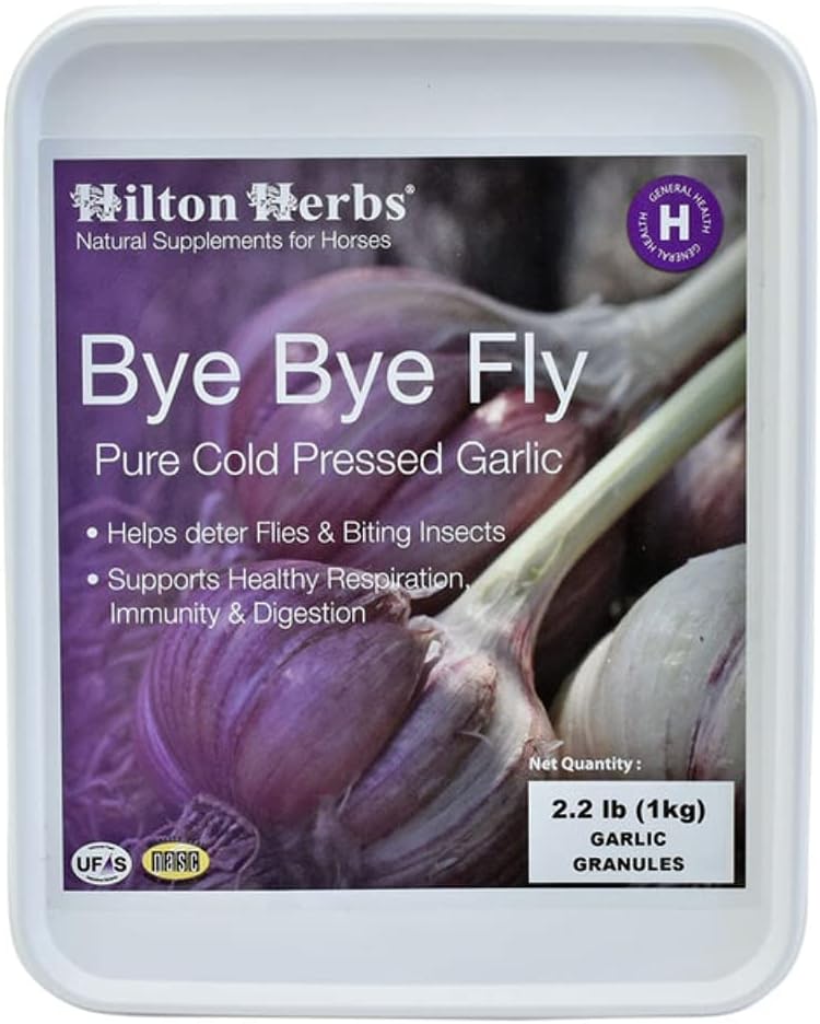 Hilton Herbs Αντίο Fly Καθαρό σκόρδο Κόκκοι. Μοναδική φυτική φόρμουλα υποστηρίζει υγιή αναπνοή, πέψη, ανοσία και φυσική αντίσταση. Περιλαμβάνεται και ο Scoop. 2,2 λίβρες.