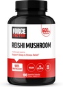 FORCE FACTOR Reishi συμπλήρωμα μανιταριών, συμπλήρωμα ανακούφισης από το στρες και συμπλήρωμα υποστήριξης ύπνου Made with Reishi Mushroom Extract, Vegan, No Gelatin, Non-GMO, 100 κάψουλες λαχανικών