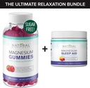 Gummies μαγνησίου χωρίς ζάχαρη (60 Gummies) και σκόνη νυκτός μαγνησίου με κιτρικό μαγνήσιο, μελατονίνη, L-Θεανίνη και GABA - Vegan, χωρίς ζελατίνη, χωρίς γλουτένη, μη GMO