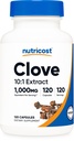 Nutricost Clove 10:1 Extract 1000mg Ισοδύναμο ανά υπηρεσία, 120 κάψουλες - Vegan, GMO δωρεάν, χωρίς γλουτένη