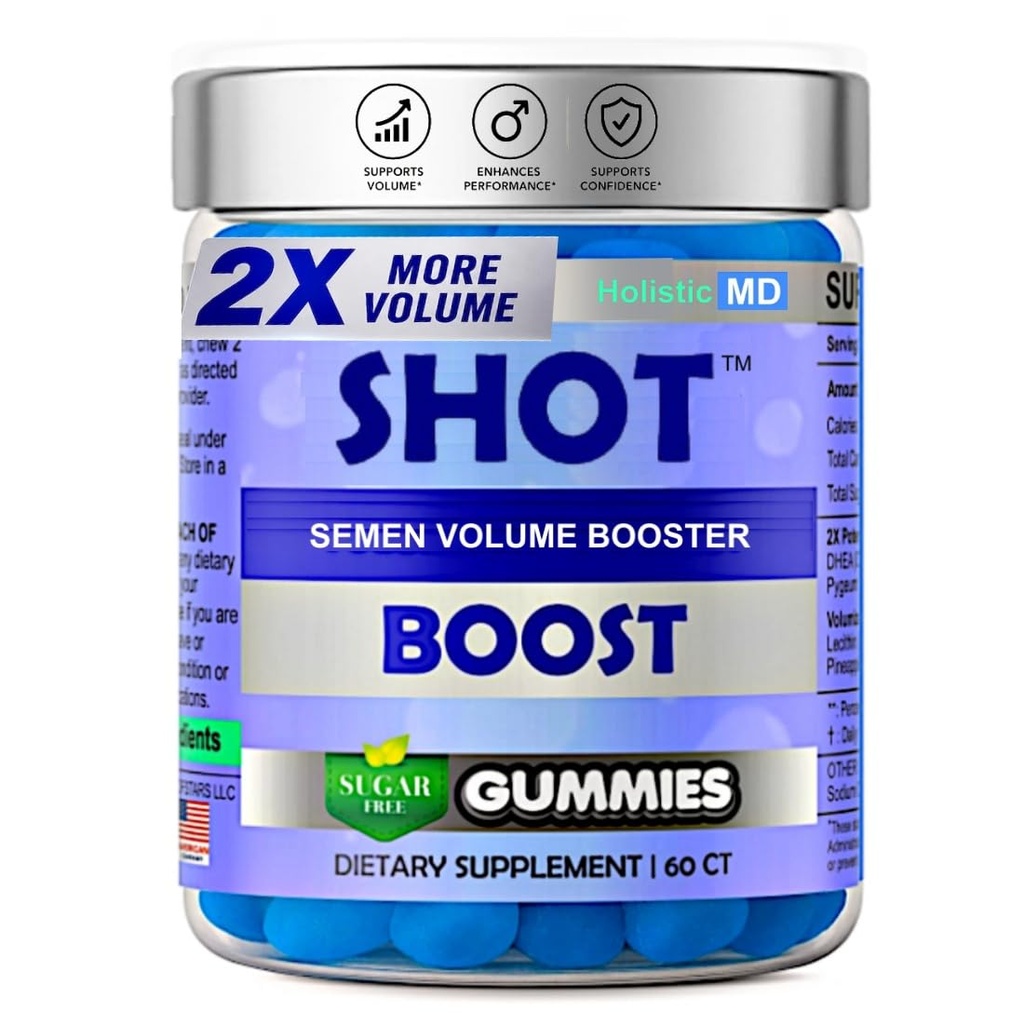 Semen Volume Booster Male Fertility Supplement | 3-in-1 Volume Increaser for Men | Sugar Free Gummies 60 ct