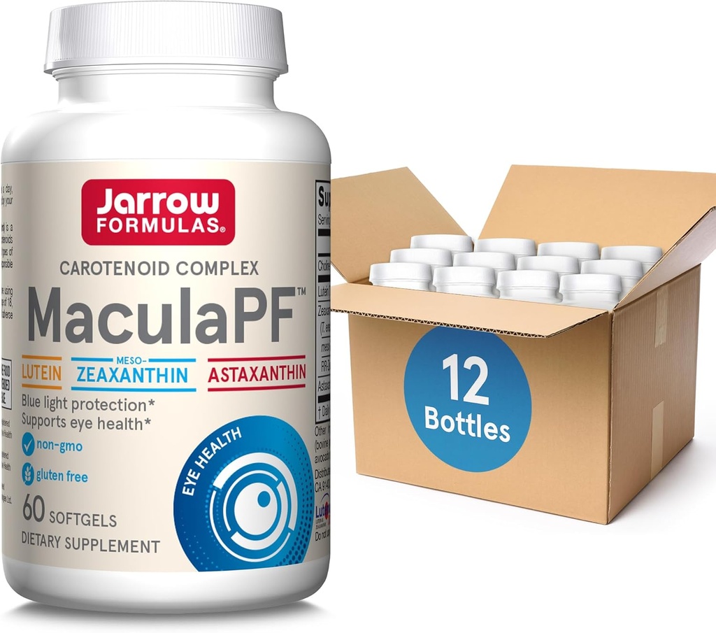 Φόρμουλες Jarrow MaculaPF Softgels - 60 Count - Συμπλήρωμα αντιοξειδωτικών ματιών - Συμπλήρωμα ματιών για την όραση - Συμπληρώματα υγείας ματιών για ενήλικες - μη ΓΤΟ - Χωρίς γλουτένη