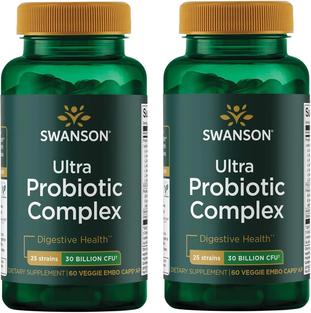 Swanson Ultra Probiotic Complex 30 Δισεκατομμύρια Cfu 60 Veg Κάψουλες (2 Συσκευασία)