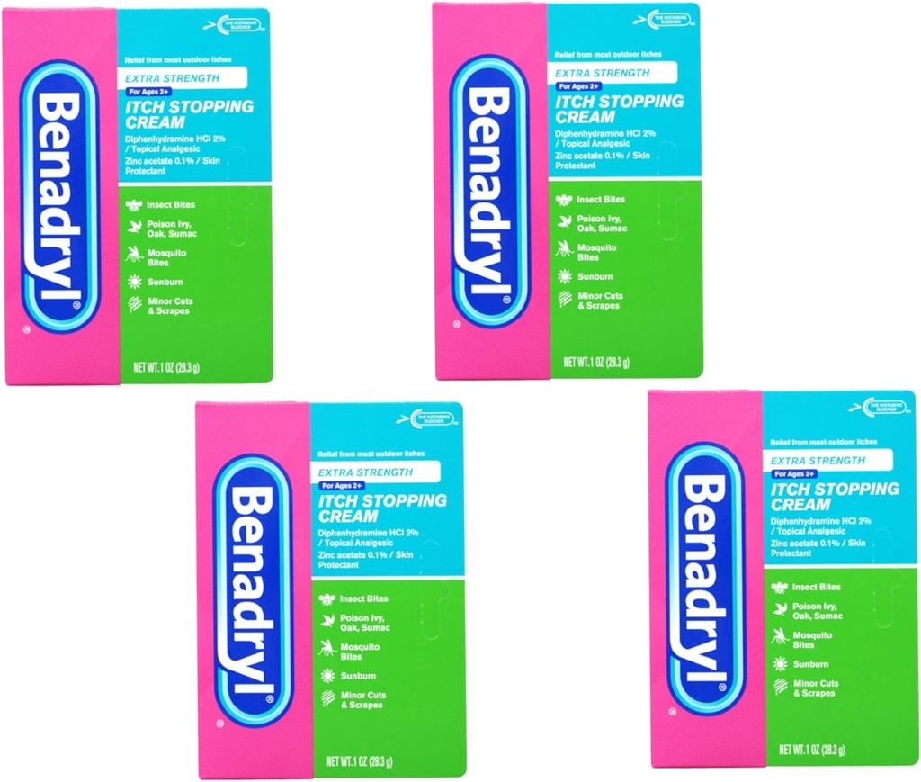 Benadryl Itch Διακοπή κρέμα επιπλέον δύναμη 1 oz (πακέτο των 4)