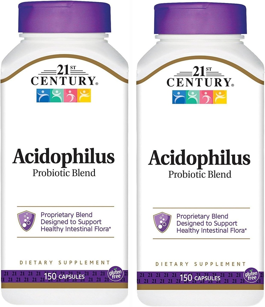21st Century Acidophilus Probiotic Blend Capsules, 150-Count (Pack of 2)