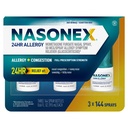 Nasonex 24HR Αλλεργικό Nasινικό σπρέι, μη υπνηλία, άρωμα-free Mist, Αλλεργία συμπτώματα + Nasνική συμφόρηση, Πλήρης δύναμη συνταγής, 120 σπρέι (3 Pack)
