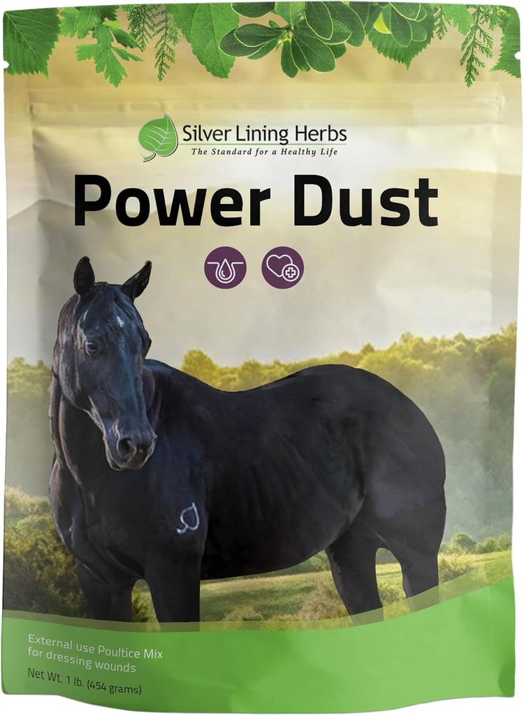 Ασημί Βότανα Lining 16 Power Dust - Herbal Horse First Aid Powder ή Pultice Mix - Φυσικά Βότανα για τα Άλογα - Θεραπεία και Φροντίδα Αλόγων - Φυσικό Ιπποειδή First Aid - 1 LB Τσάντα