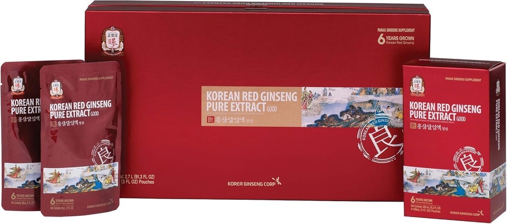 CheongKwanJang Korean Red Ginseng Pure Extract Good | Korean Red Ginseng, Red Ginseng, Ginseng Extract with Premium Grade Ginseng | Boosts Energy, Immunity, Stamina, Blood Circulation | 30 Count