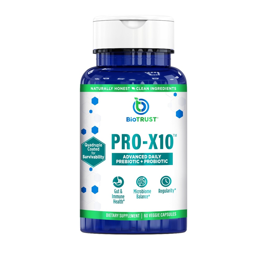 BioTrust Pro-X10 2.0 Probiotic Supplement - Probiotics for Digestive Health with Prebiotics - Υποστήριξη ανοσοποιητικού συστήματος και GI Health - Χωρίς γλουτένη, σόγια και γαλακτοκομικά, μη ΓΤΟ - 60 κάψουλες