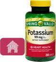 Spring Valley Κάλιο 99 mg, 250 Count + STS Sticker.